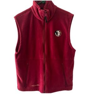 Men’s Columbia Florida State FSU Fleece Full Zip Vest Medium